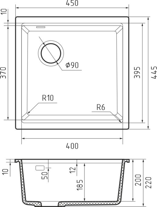 Кухонная мойка Rivelato SCALINO 403-L