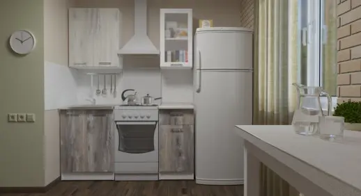 Кухонный гарнитур "Пайн белый/Пайн экзотик" 1000мм