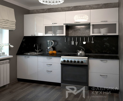 Кухня Белый глянец 2400