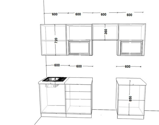 Кухня Белый глянец 2400