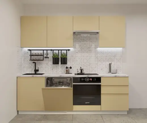 Кухонный гарнитур Лайн Стамбул / Мрамор белый 2400мм