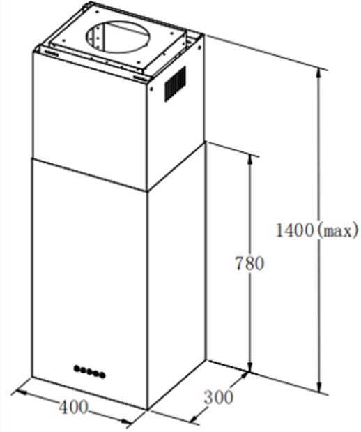 Кухонная вытяжка Weissgauff Box 1400 Island BL