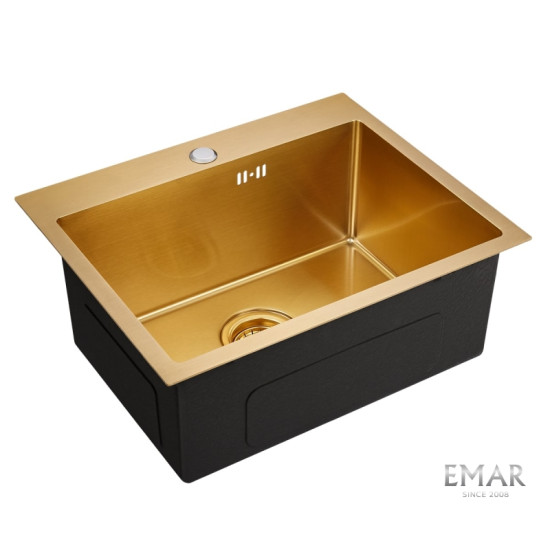 |Discount| Мойка для кухни Emar EMB-115 PVD Nano Golden
