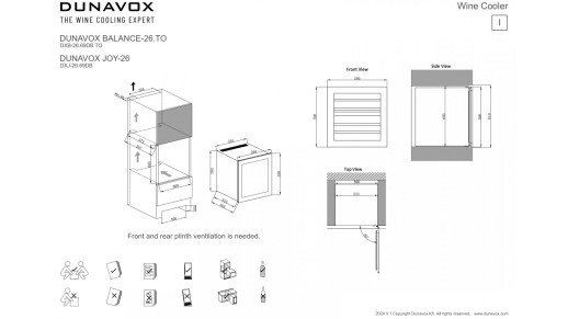 Встраиваемый винный шкаф Dunavox DXB-26.69DB.TO