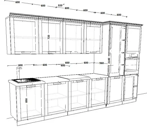 Кухня Океания Рустик натур 3600