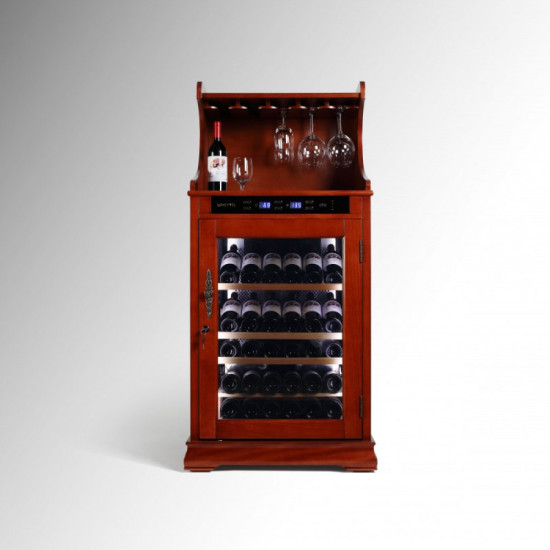 Отдельностоящий винный шкаф Meyvel MV46-WM1-BAR1.4-C махагон