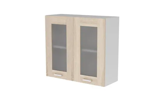 Шкаф навесной Дачный Дуб сонома В 800 2дв стекло