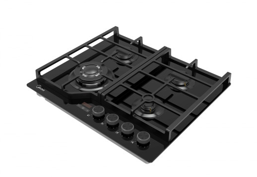 Газовая варочная панель Midea MG697TTGB черная