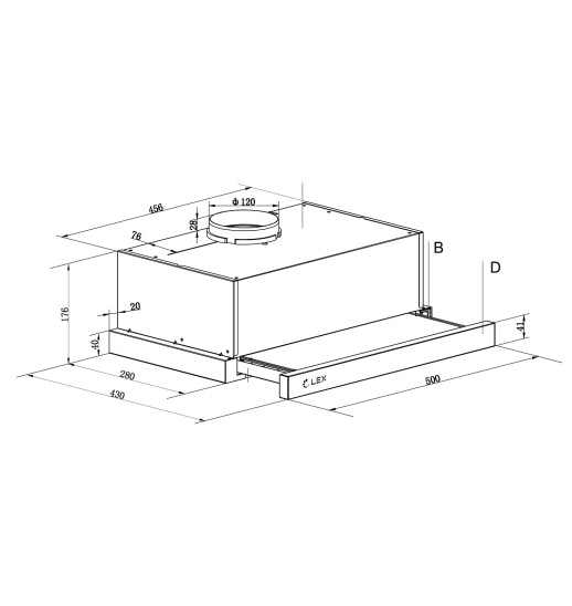 |Discount| Кухонная вытяжка Lex HOGAN 500 INOX
