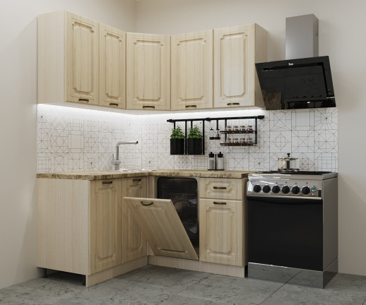 Кухня МДФ Акация Европейская 1400*1450мм