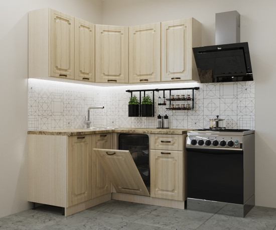 Кухня МДФ Акация Европейская 1400*1450мм