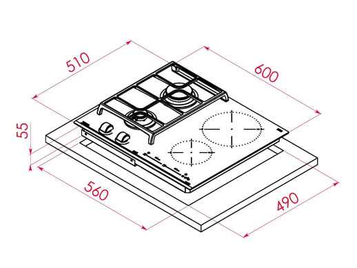 Варочная панель Teka HYBRID JZC 64322 ABN BLACK