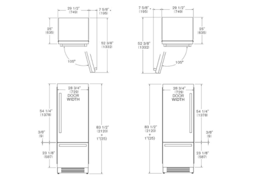 Встраиваемый холодильник Bertazzoni REF755BBLPTT/24