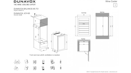Встраиваемый винный шкаф Dunavox DXJ-65.154DB