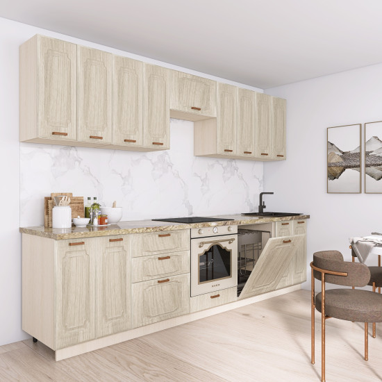 Кухня МДФ Акация Европейская 3000мм Вариант 2