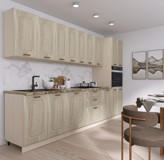 Кухня МДФ Акация Европейская 3000мм Вариант 3