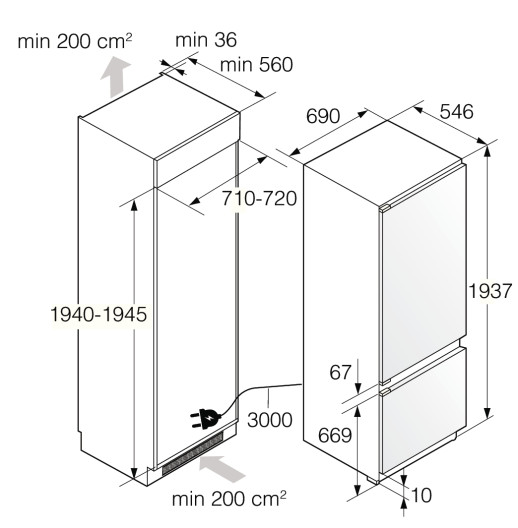 Встраиваемый холодильник Asko RBC297SND1.P