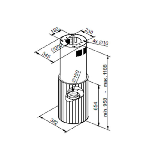 Кухонная вытяжка Maunfeld ADELAIDE 39 ISLA INOX
