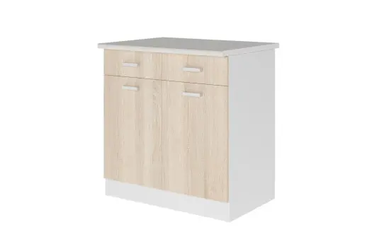 Дачный Дуб сонома\Берилл бежевый Н 800 тумба 2 я 2 дв