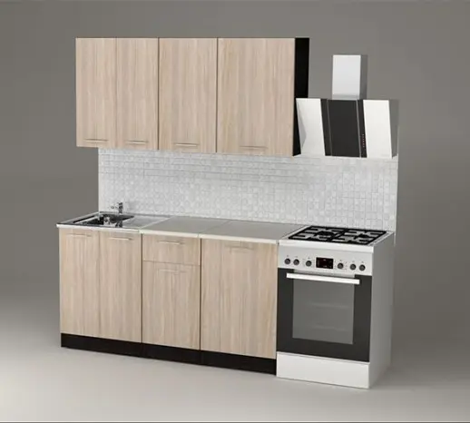 Кухонный гарнитур "Ясень шимо светлый/Берилл бежевый"  1500 мм