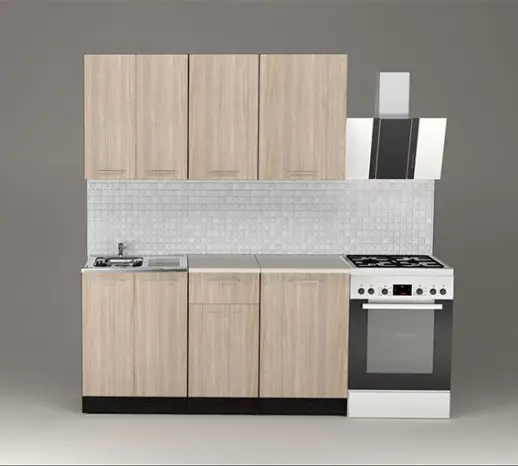 Кухонный гарнитур "Ясень шимо светлый/Берилл бежевый"  1500 мм