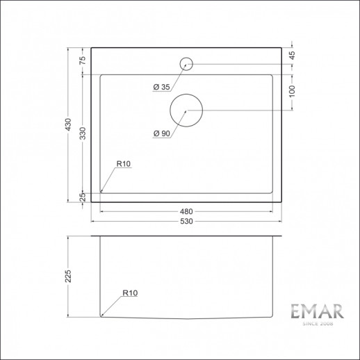 |Discount| Кухонная мойка Emar EMB-115 PVD Nano Dark