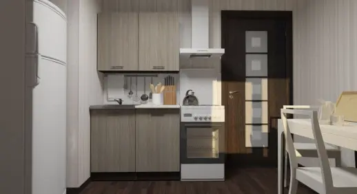 Кухонный гарнитур "Ясень шимо светлый/Берилл бежевый" 1000 мм