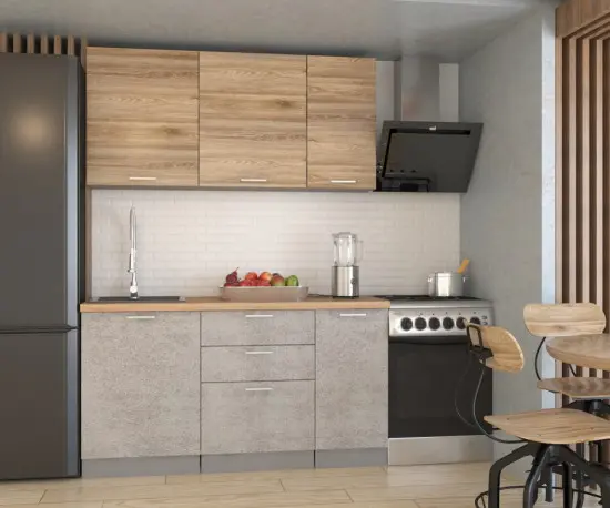 Рустик соломенный Бетон светлый 1600