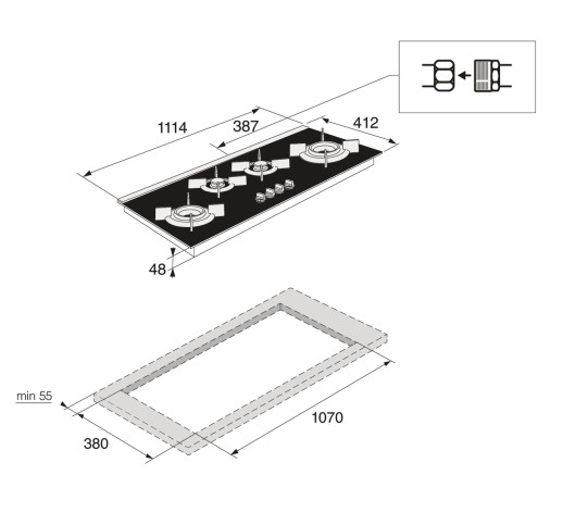 Газовая варочная панель ASKO HG8144BGB1