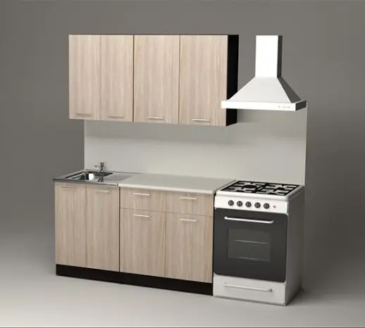 Кухонный гарнитур "Ясень шимо светлый/Берилл бежевый" 1400 мм