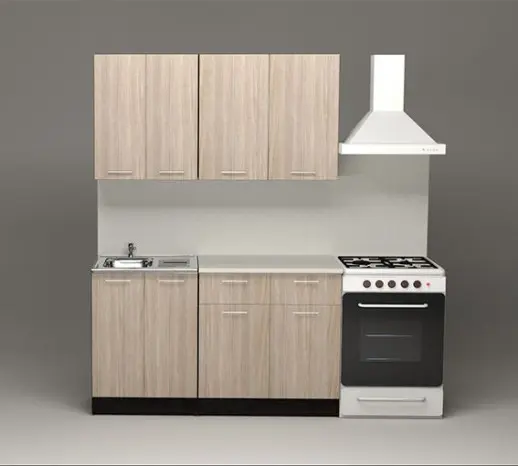 Кухонный гарнитур "Ясень шимо светлый/Берилл бежевый" 1400 мм