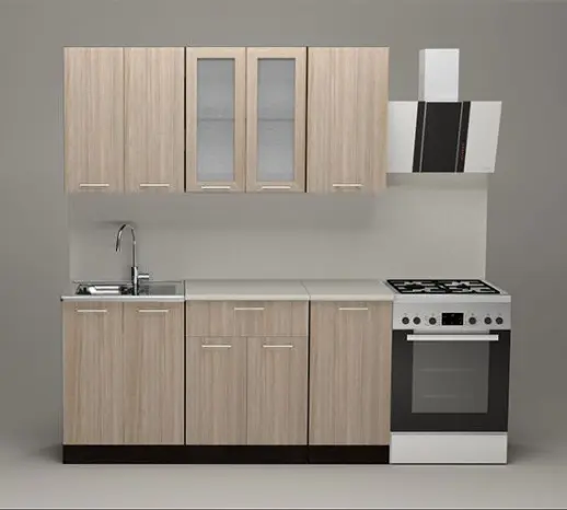 Кухонный гарнитур "Ясень шимо светлый/Берилл бежевый" 1600 мм