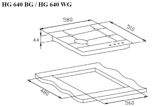 Газовая варочная панель Weissgauff HG 640 BG