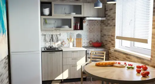 Кухонный гарнитур "Ясень шимо светлый/Берилл бежевый" 1700 мм