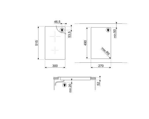 Индукционная варочная панель Smeg SI5322B