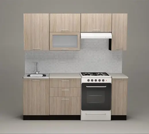 Кухонный гарнитур "Ясень шимо светлый/Берилл бежевый" 2000 мм
