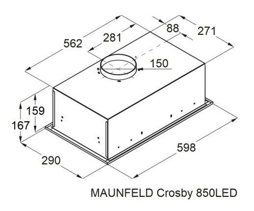 Кухонная вытяжка Maunfeld CROSBY 850LED белый