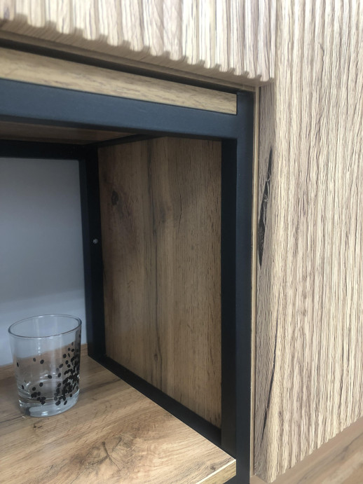 Кухонный гарнитур Рустик соломенный/Силк оникс