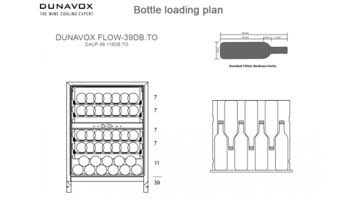 Полувстраиваемый винный шкаф Dunavox DAUF-39.119DB.TO