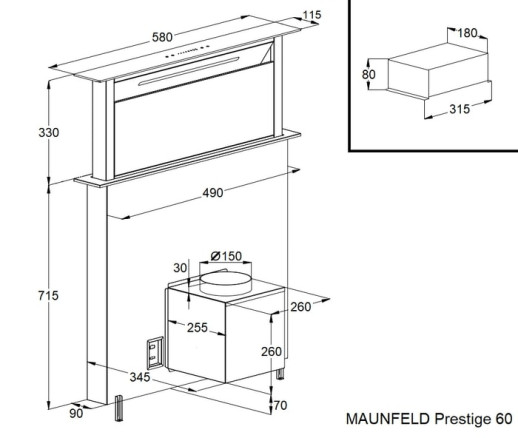 Кухонная вытяжка Maunfeld Prestige 60