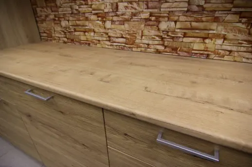 Кухонный гарнитур "Альфа ЛОФТ" Рустик соломенный + Бетон темный/Дуб бунратти 2700мм