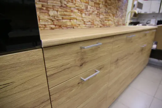 Кухонный гарнитур "Альфа ЛОФТ" Рустик соломенный + Бетон темный/Дуб бунратти 2700мм