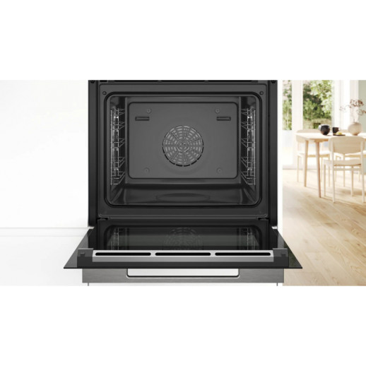 Электрический духовой шкаф с функцией пароварки Bosch HSG7361B1 черный